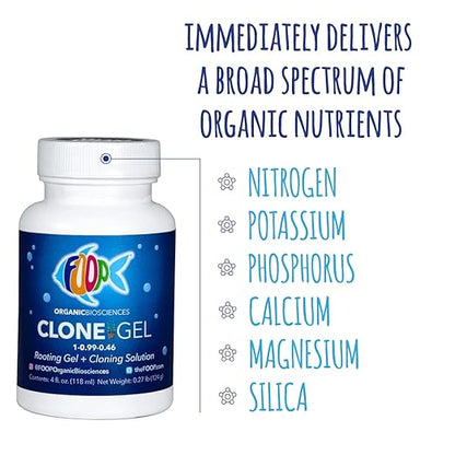 FOOP Clone Gel - Two Products in One: Rooting Gel + Cloning Solution - Get Big Fat White Fuzzy Roots Faster and Make Cloning Simple | Works Great in All Cloning Media (4oz)