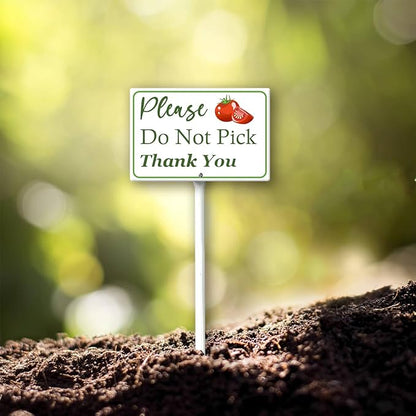 Boylee (8X12) IN Please Do Not Pick Tomato Thank You Yard Sign With Stake Rustproof Aluminum Fruit Vegetable Signs Stand for Home Orchard Garden Outdoor Decoration
