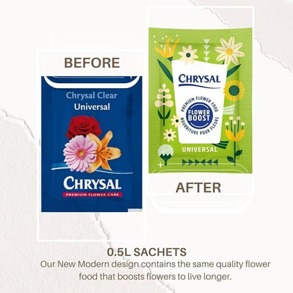Chrysal Flower Boost – Clear Flower Food Packets for Flower Arrangements & Bouquets – Floral Supplies for Fresh Flowers – Fresh Flower Arrangements Supplies (5g - 600 Ct)