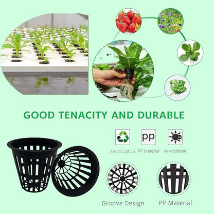 100 PCS 2 Inch Heavy Duty Net Pots, Slotted Mesh Hydroponic Cups for Garden, Plant Nursery Net Cups for Hydroponics and Aquaponics