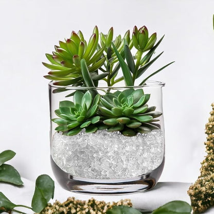 HappyFiller Crushed Glass for Resin Art,Broken Piece Granules Crafts,Vase Fillers Candle Holder Sand Pebbles,Succulent Terrarium Decor,Tabletop Fire Pit,Aquarium Fishbowl,Transparent 1.3LB