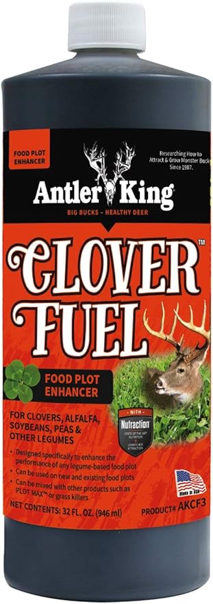 Antler King Clover Fuel Food Plot Enhancer | Liquid Fertilizer for Legumes (Clovers, Soybeans & Alfalfa) Helps Deer Food Plots Grow Faster, Thicker & Last Longer