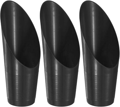 3-Pack Bonsai Soil Scoops, Plastic Garden Soil Scoops Bucket Shovel Potting Scoopers for Transplanting/Flower Planting/Plant Succulent, Colorful Small Gardening Tools [Black]