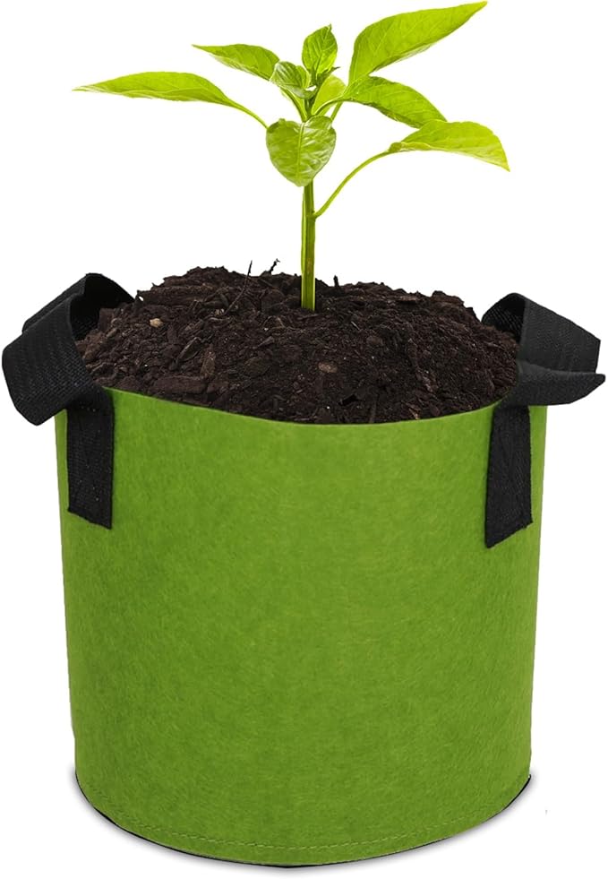 Grow Bags,Growing Pot Bags Garden Grow Bag Indoor Outdoor Fabric Aeration Plant Pot Container Flower Vegetable Pouch (Army Green,7 Gallon)