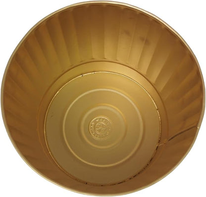 Hosley Metal Planters 7" Dia x 6" H Ideal Farmhouse Decor for Floral Arrangements Weddings, Gift Special Events Parties Outdoor Planters Gold