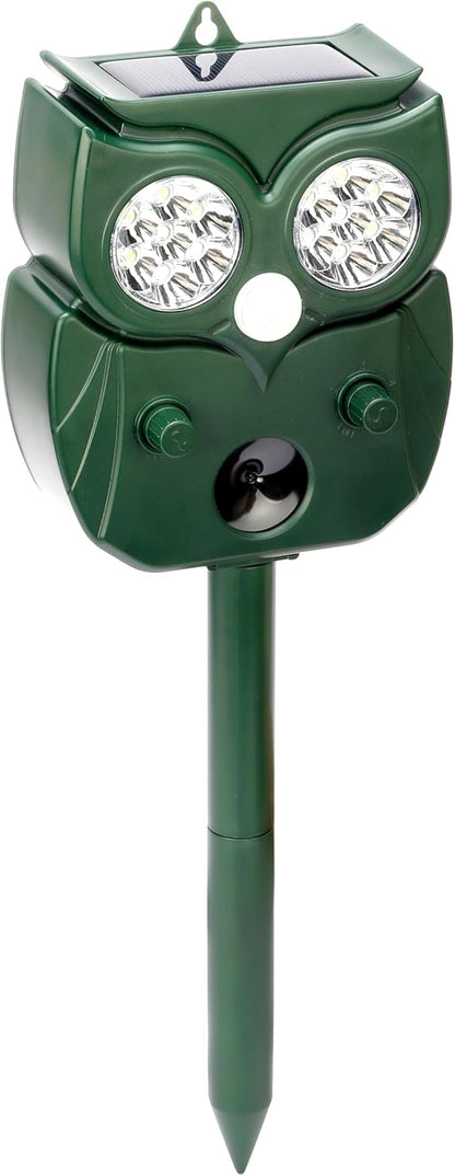 2026Solar Ultrasonic Cat Repellent Outdoor,with LED Flash and PIR Infrared Sensor Deer Repellent Efficiently Raccoons Skunks Squirrel Animal Coyotes Armadillos IP65 Waterproof Perfect for Courtyards
