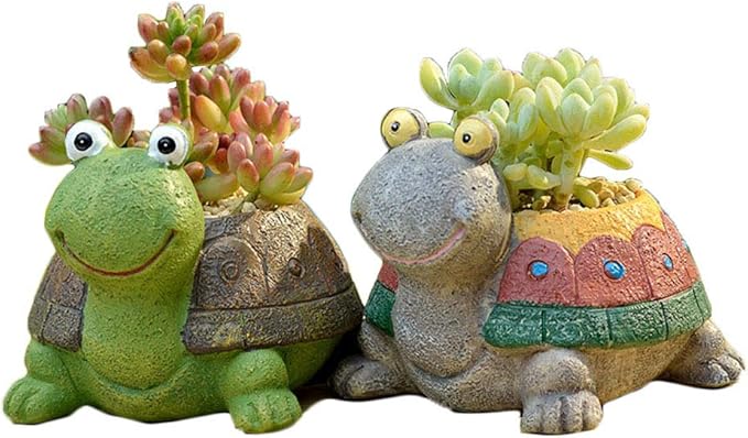 Cute Animal Shaped Cartoon Home Decoration Succulent Planter Flower Pots (Colorful Turtle)