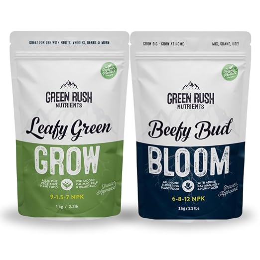 Organic Veg to Harvest Double Pack – Indoor & Outdoor Fertilizer for Leafy Greens, Vegetables, Herbs & More – Grow & Bloom Combo (1000g - 8 Plants)