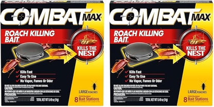 Combat Source Kill Max R2 Large Roach Bait, Black, 8 Count (Pack of 2)