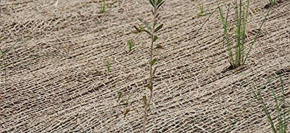 AK Trading CO. Jute Erosion Control, Soil Saver Mesh Blanket - 48" Wide x 5 Yards (15 feet Long) - 60 Sq. Ft. Coverage
