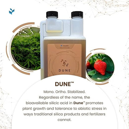 Dune - Bioavailable Silica for Plants – Strengthens Cell Walls, Boosts Growth & Stress Resistance – Bigger Yields – Hydroponic & Soil Compatible - Medicinal, Fruit, Vegetable & Ornamental Growers
