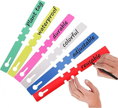 600 PCS Plastic Plant Tree Tags, 6 Color Plant Hanging Labels Outdoor Tags Wrap Around Plant Tree Markers, Hanging Adjustable Nursery Garden Labels and Waterproof Reusable Plant Tags Markers