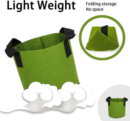 Grow Bags,Growing Pot Bags Garden Grow Bag Indoor Outdoor Fabric Aeration Plant Pot Container Flower Vegetable Pouch (Army Green,2 Gallon)