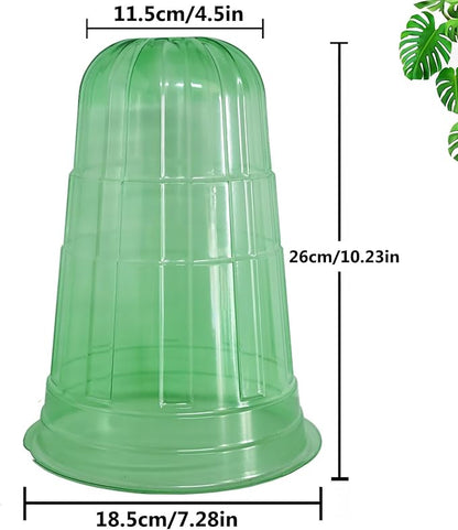 10 Pack Garden Cloches for Plants, Reusable Bell Plant Protector, Garden Protection from Animals Snails Birds Chickens Insect, 9.85" H X 7.3" D (Green)