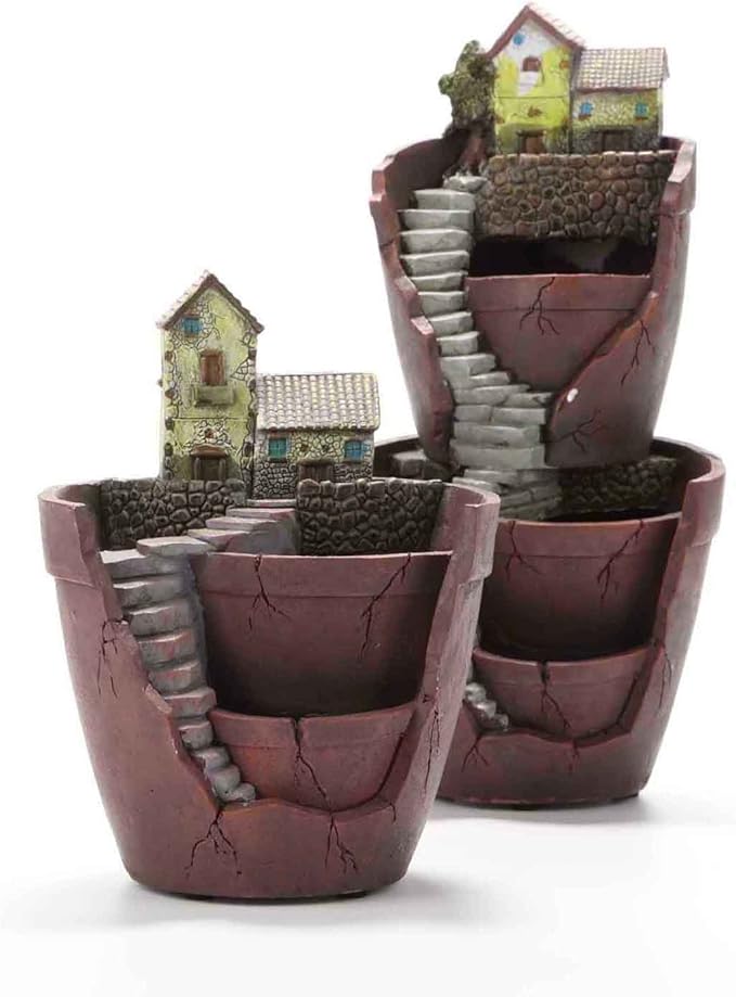 Vencer Creative Plants Pot - Flowerpot Combination Resin Succulent Plant Pot (City of Sky),VF-008