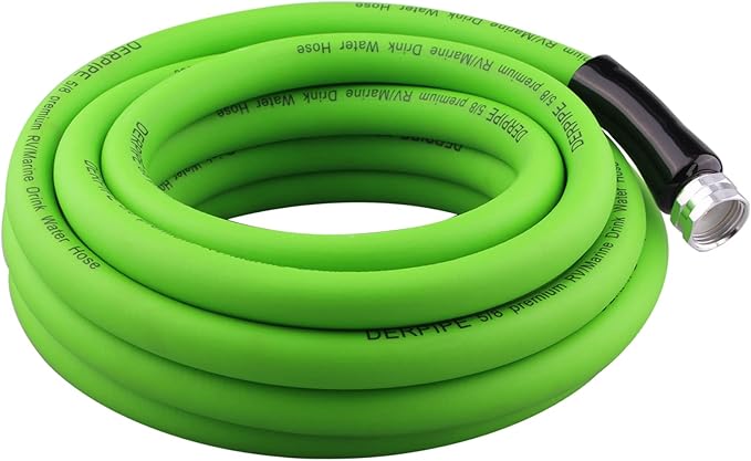 Heavy Duty Garden Hose - 5/8" x 25 ft, Flexible and Kink Resistant Water Hose, with 3/4" GHT Solid Connector