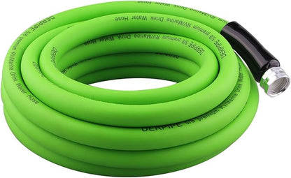 Heavy Duty Garden Hose - 5/8" x 25 ft, Flexible and Kink Resistant Water Hose, with 3/4" GHT Solid Connector