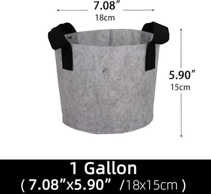 Grow Bags,Growing Pot Bags Garden Grow Bag Indoor Outdoor Fabric Aeration Plant Pot Container Flower Vegetable Pouch (Light Gray,1 Gallon)