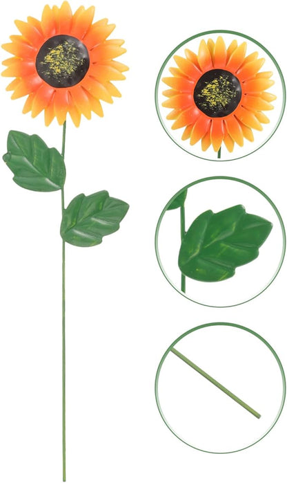 Yardwe Garden Metal Flower Sign Compact Outdoor Decor for Spring Vivid Lawn Garden Stake Attractive Metal Flower Decoration for for