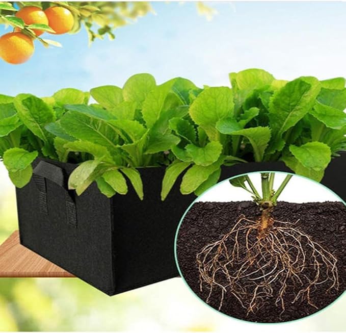 Ulalaza 5PCS Potato Grow Bags with Flap Plant Grow Bags Fabric Multi Ribbon Potato Bag Tomato Vegetable Growth Non-Woven Felt Planting Bag Transparent