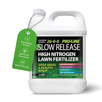 Covington ProLine 26-0-0 NPK Liquid Lawn Slow Release Fertilizer (32oz) – High Nitrogen Lawn Food for Summer Growth – Promotes Deep Green Color & Resilient Turf – Ideal for Heat-Stressed Lawns