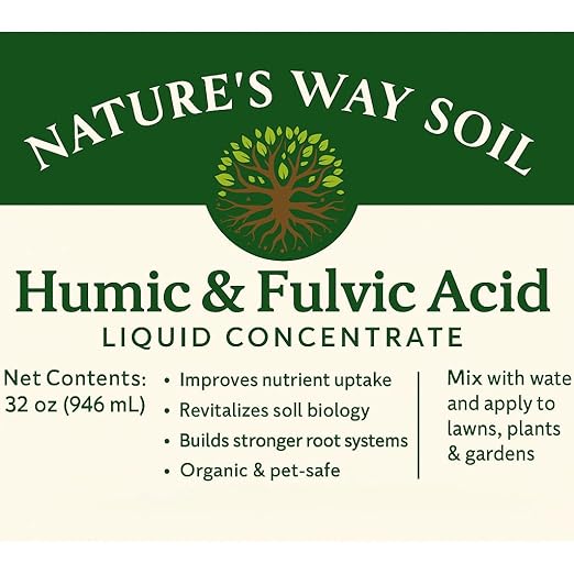 Nature’s Way Soil Liquid Humic & Fulvic Acid Soil Conditioner – Fix Hard Clay Soil, Improve Lawn & Garden Soil Health, Relieve Plant Stress & Nutrient Lockout, Organic Kelp Blend Concentrate