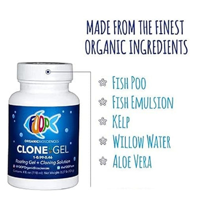 FOOP Clone Gel - Two Products in One: Rooting Gel + Cloning Solution - Get Big Fat White Fuzzy Roots Faster and Make Cloning Simple | Works Great in All Cloning Media (4oz, 2 Pack)