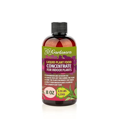 Gardenera Plant Growth Superfood for Indoor Plants with 18 Key Vitamins & Minerals - Organic Plant Food Fertilizer - Micro-Fungi and Bio-Organisms for Indoor Plant Care & Growth Enhancement - 8oz