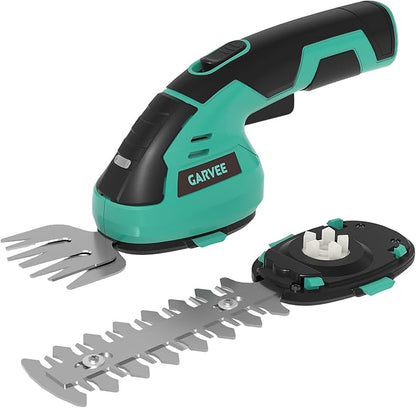 Garvee 2 in 1 Handheld 7.2V Electric Grass Trimmer Hedge Shears/Grass Cutter Rechargeable Lithium-Ion Battery and Type-C Cable Included Cordless Grass Shear & Shrubbery Trimmer