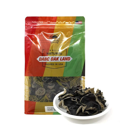 DABC OAK LAND Premium Dried Woodear Mushroom, Dried Black Fungus Shredded All Natural Vegan and Gluten-Free Rich in Fiber & Iron, Perfect for Cuisine, Soups, Stir-Fries 黑木耳 8 Ounce