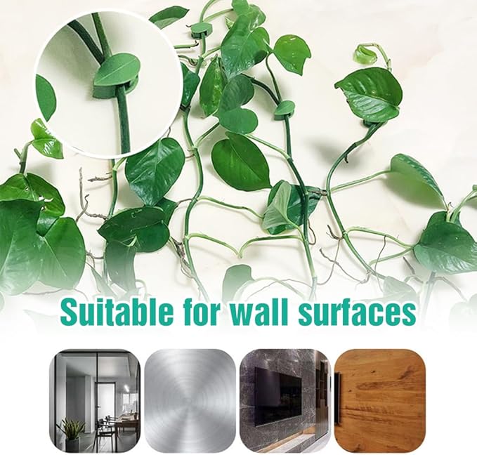 Plant Climbing Wall Fixture Clips, 2026 New Plant Clips for Climbing Plants, Green Leaf Shaped Self-Adhesive Plant Wall Clips for Vine Support Traction and Cable Organization (10, Green)
