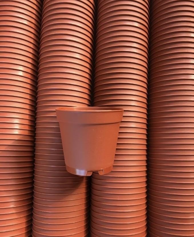 serazat 50 Pack Mini Brown Plastic Plant Pots – 2.16 x 1.97 Inch Nursery Pots for Small Plants, Succulents, Flowers – Ideal for Home & Office Decor