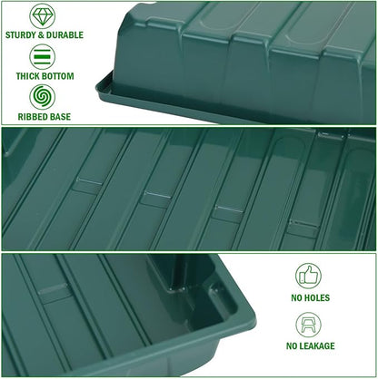 YoleShy 5 Packs Seed Starter Tray with Dome Reusable Plastic Plant Growing Trays with Humidity Domes Lids Thickened Sturdy for Seed Starting Germination Growing Seedling Propagation,14.5"x9"