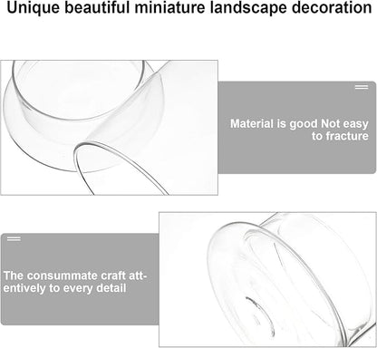 Cabilock Glass Terrarium Bottle 6.10X4.72X4.72In with Clear Dome for Micro Landscape Display and Plant Humidity Control Indoor Garden Decor
