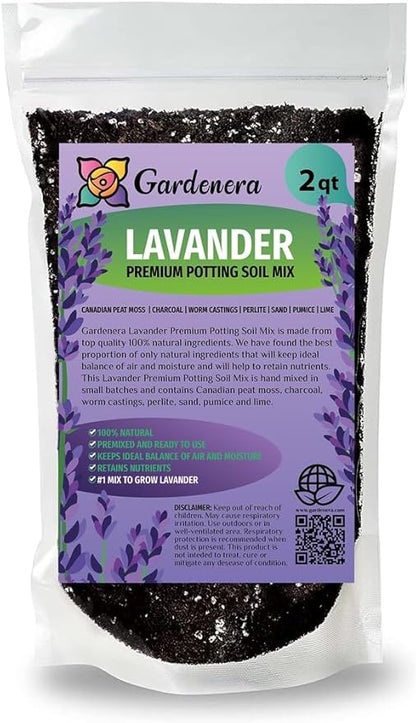GARDENERA Lavender Planting Medium - Create a Serene and Fragrant Garden Oasis - 2 QUARTS