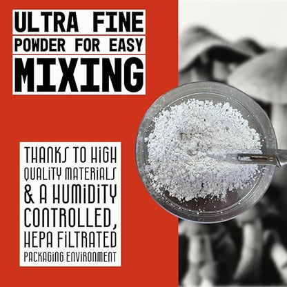 (1.0-20.0 lbs) Mycology Basics - Bulk Ultra-Fine Lab Grade Gypsum for Mushrooms, Food Grade, No Additives - Packaged in HEPA filtrated Enclosure for Sterility (1.0 lbs)