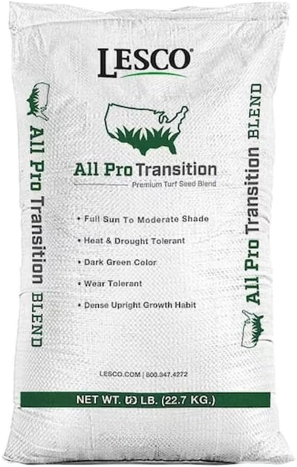 Lesco All-Pro Transition Tall Fescue Grass Seed Blend (50 lbs) – Drought-Tolerant, Heat & Shade Resistant, Insect-Resistant Lawn Seed for Durable Turf - **Non-Returnable**
