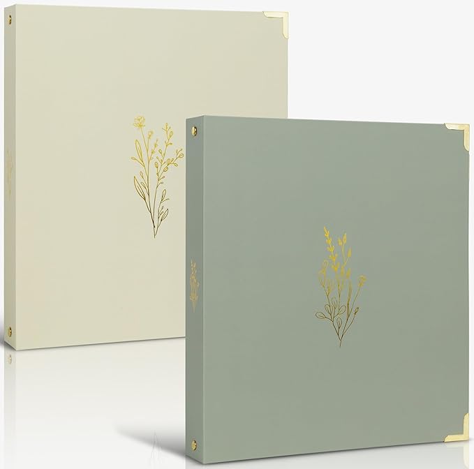 Aesthetic 3 Ring Binder Set of 2 - Sturdy 1 Inch Binder Fits Letter Sized Paper - A Cute Holder for Women or Men with Pocket Easily Organizes Your Paperwork for School, Office or Work