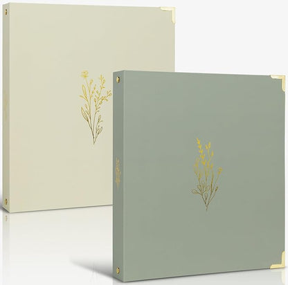 Aesthetic 3 Ring Binder Set of 2 - Sturdy 1 Inch Binder Fits Letter Sized Paper - A Cute Holder for Women or Men with Pocket Easily Organizes Your Paperwork for School, Office or Work