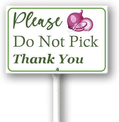 Boylee (8X12) IN Please Do Not Pick Onion Thank You Yard Sign With Stake Rustproof Aluminum Fruit Vegetable Signs Stand for Home Orchard Garden Outdoor Decoration