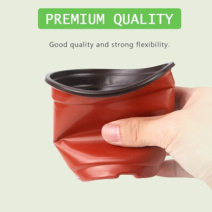 Augshy 220 Pcs 4 Inch Plastic Plant Nursery Pots Seed Starting Pots Containers with 300 Labels for Succulent Seedling Cutting Transplanting