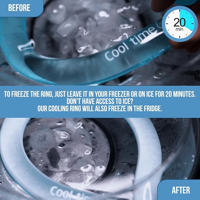 Extra Large Neck Cooling Tube for Heat Relief | Reusable Cooling Neck Ring | Wearable ice Pack for hot Weather | Ice wrap for Sports and Hiking | Personal Cooler for Temperature Regulation (Monster)