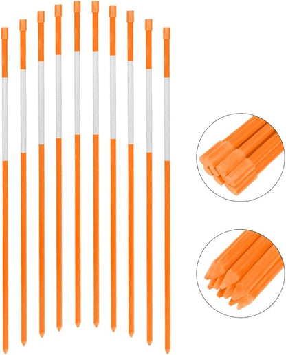 FiberMarker 48-Inch Reflective Driveway Makers 20-Pack, 5/16-Inch Dia Solid Snow Markers for Easy Visibility at Night, Orange