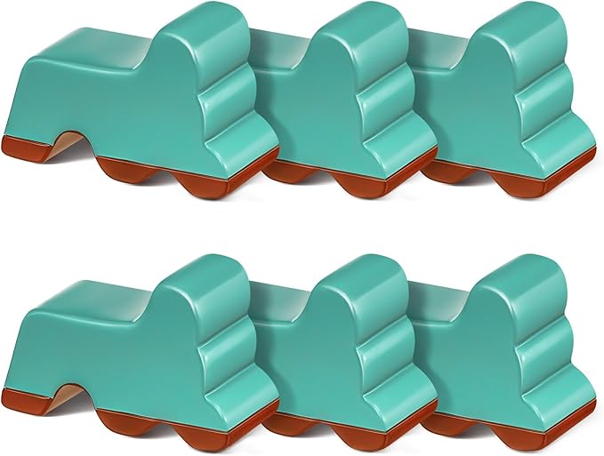 Kigeli 6 Pcs Resin Garden Pot Feet for Outdoor Planters 3 Inch Long 1.5 Inch Tall Flower Handmade Elevator Plant Feet Frost Proof Lifter for 14-20 in Pot(Blue,Classic)