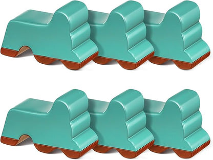 Kigeli 6 Pcs Resin Garden Pot Feet for Outdoor Planters 3 Inch Long 1.5 Inch Tall Flower Handmade Elevator Plant Feet Frost Proof Lifter for 14-20 in Pot(Blue,Classic)