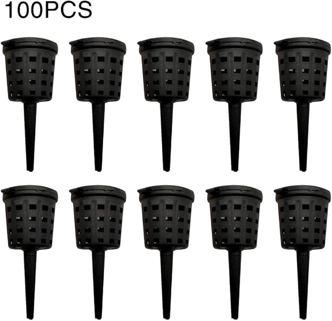 CALIDAKA 100 Pcs Fertilizer Baskets with Lid for Slow and Timed Release Fertilizers, Garden Nursery Pots Portable Aquarium Orchid Park Agriculture Slow Release to Bonsai Cultivate Plant