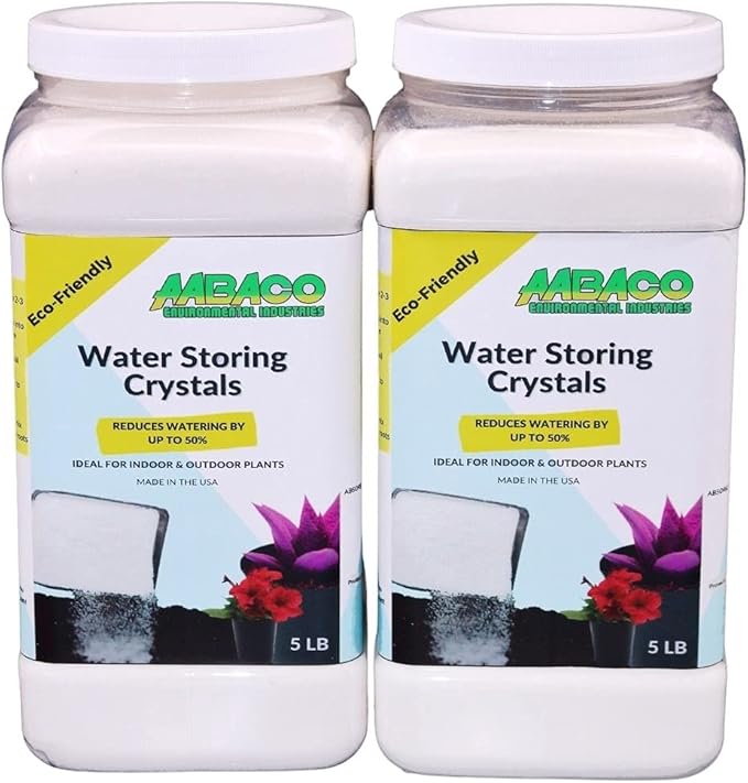 AABACO Water Storing Crystals - for Indoor & Outdoor Plants - Mix Crystals with Soil to Reduce The Amount of Watering Needed - Protect Against Heat - Watch Your Garden & Plant Grow (10LB)