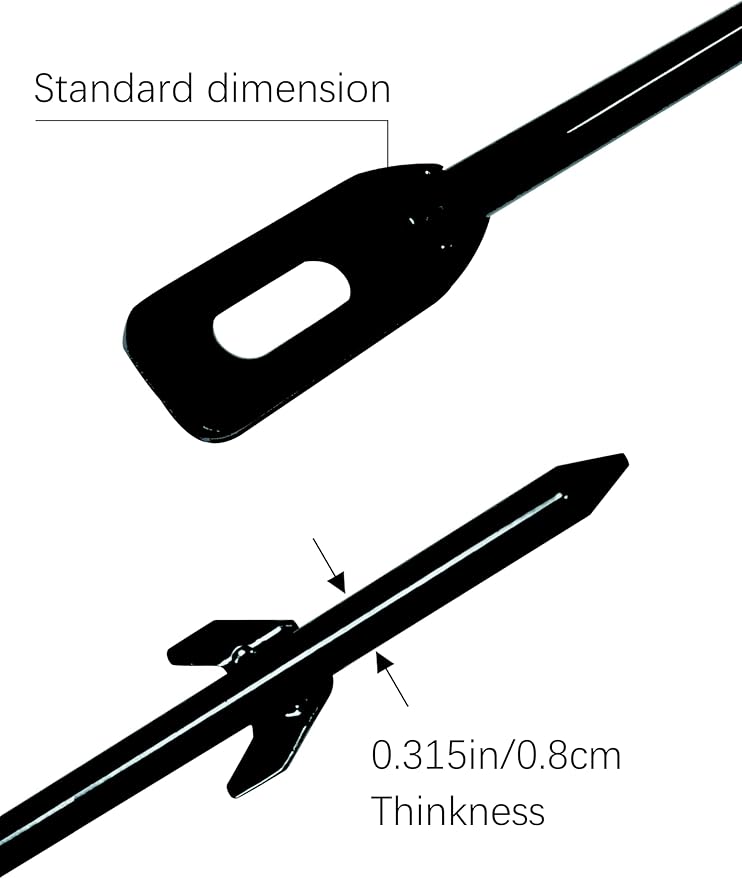 Pack of 2 Metal Yard Sign Stakes, Length 16.5 Inches Thickness 0.3 Inches for Ground Yard Lawn, Rust, Wind & Dust Resistant Sturdy Metal Stake, Not Easy to Shake, Color Available (Black)
