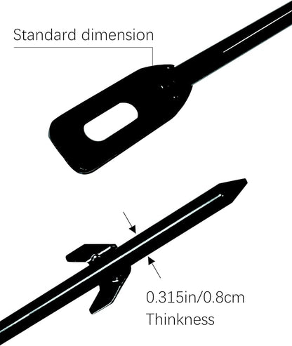 Pack of 2 Metal Yard Sign Stakes, Length 16.5 Inches Thickness 0.3 Inches for Ground Yard Lawn, Rust, Wind & Dust Resistant Sturdy Metal Stake, Not Easy to Shake, Color Available (Black)