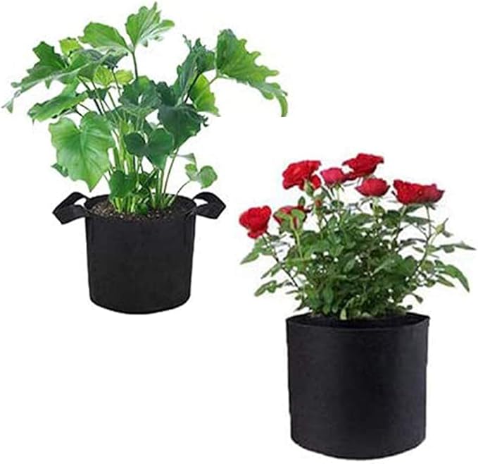 Grow Bags,5 Gallon Pots for Plants,5 Gallon Grow Bags,for Vegetables, Flowers, and Plants,Fabric Pots,300G, Heavy-Duty Non-Woven, with Comfort Handles（Set of 4）